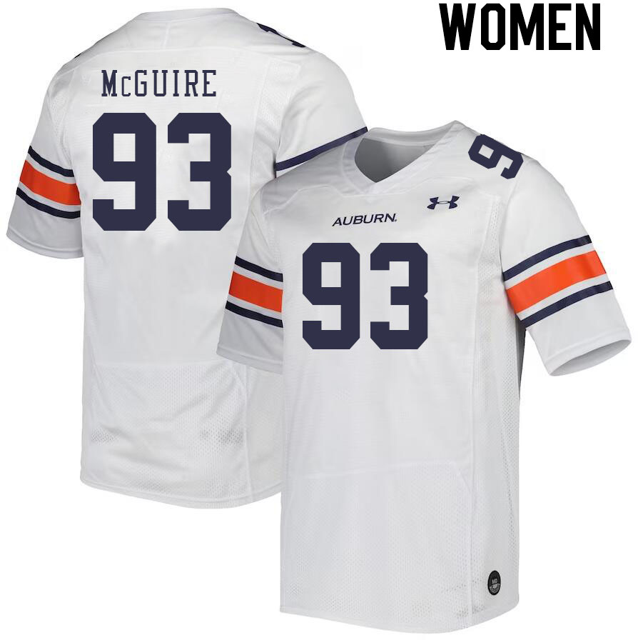 Women's Auburn Tigers #93 Evan McGuire White 2023 College Stitched Football Jersey
